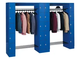 locker met kapstok,HxBxD 1950x2840x480mm,romp RAL7016,front RAL7016