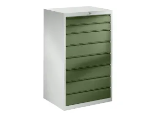 ladekast HxBxD 1200x715x600mm 8laden slot RAL7035 front RAL6011 - 2