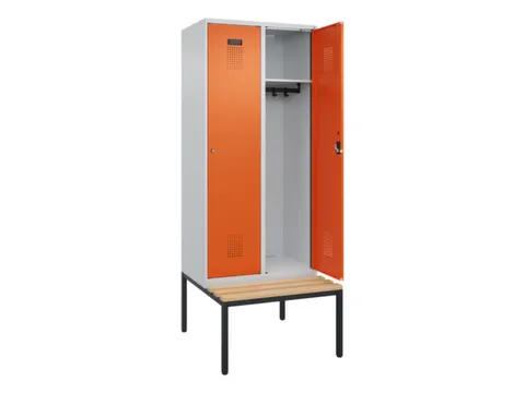 locker met bank,HxBxD 2120x800x815mm,2vak,vak B 400mm,cilinderslot