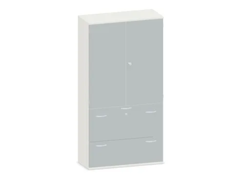 Kantoorkast 1920x1000x430mm Decor Romp Wit Decor Front Lichtgrijs