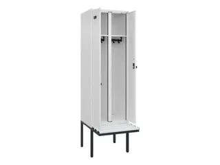locker met bank,voor scheiding van kleding,HxBxD 2120x600x815mm,2vak - 1