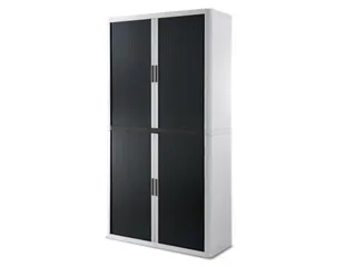 Roldeurkast HxBxD 2040x1100x415mm 4 Oh Romp Wit Front Zwart - 1