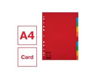 Tabbladen Esselte A4 11-gaats Karton 10-delig Blanco Tabs Kleur - 9
