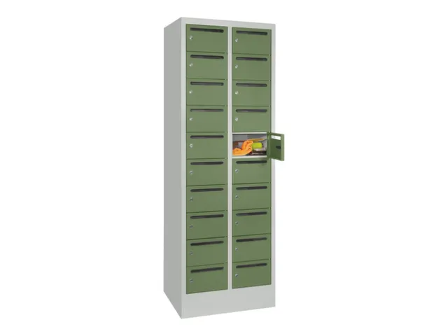 Postsorteerkast 1850x630x500mm 2x10 Vakken Ral7035 Front Ral6011