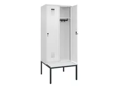 locker met bank,HxBxD 2120x800x815mm,2vak,vak B 400mm,draaigrendel
