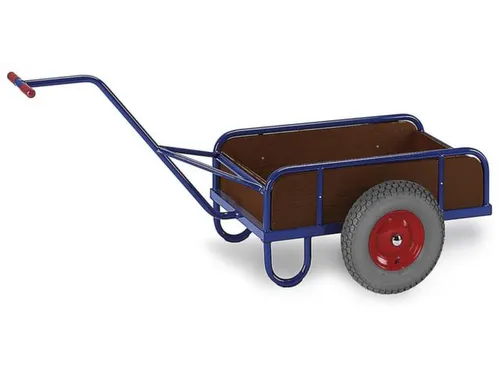 Handtrekwagen 400kg 2 Wielen Houten Bak 805x535mm Luchtbanden