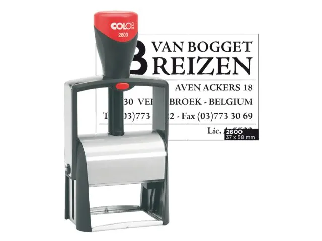 Tekststempel Colop 2600 +bon 8regels 58x37mm zwart