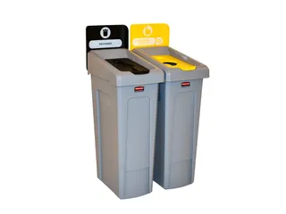 Slim Jim Recyclingstation Frans Deksel Gesloten Zwart Flessen Geel - 1
