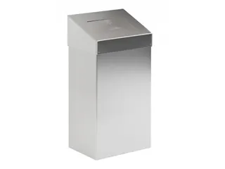 Afvalbak met pushklep 50 Liter mat RVS - 1