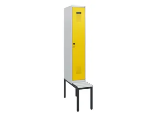locker met bank,HxBxD 1950x300x815mm,1vak,vak B 300mm,draaigrendel - 2