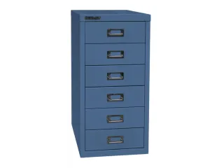 kantoor-ladekast HxBxD 590x279x380mm 6 laden romp + front blauw staal - 3