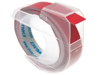 Labeltape Dymo rol 9mmx3M glossy vinyl prof rood 520102 - 1