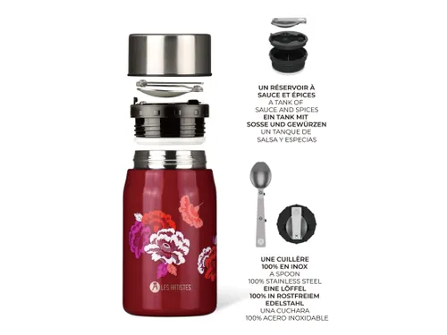 Lunchbox Les Artistes Paris 700ml geïsoleerd met lepel Asian Vibe