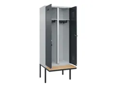 locker met bank,voor scheiding van kleding,HxBxD 2120x800x815mm,2vak