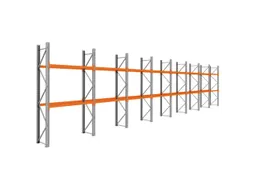 palletstelling,basis+7xaanbouw,HxBxD 3360x15500x750mm,vakl. 3000kg