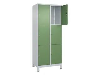 lockerkast,HxBxD 1950x800x500mm,2x3vakken,vak B 400mm,cil.-slot,voeten - 1