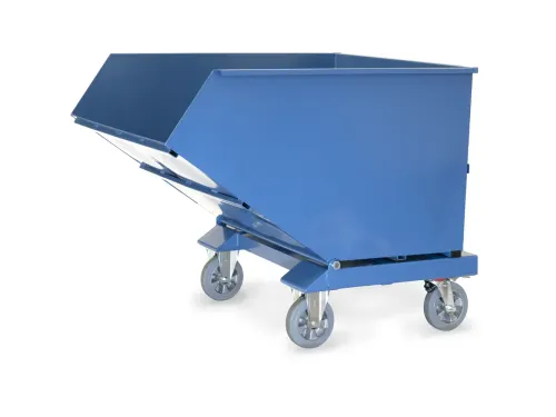 Afvalbakken 4704a Ral5007 800kg 800 liter Aftapkraan