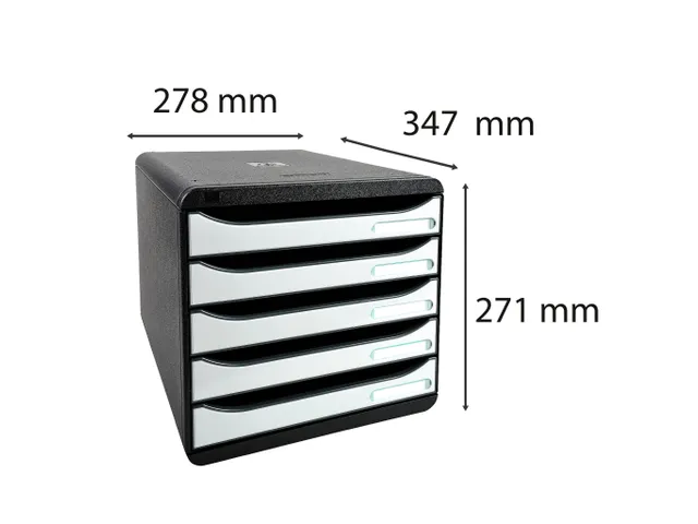 Module de classement Big Box Plus 5 tiroirs Glossy - Blanc brillant