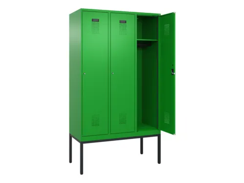 locker,HxBxD 2120x1200x500mm,3vak,vak B 400mm,cil.-slot,voetonderstel