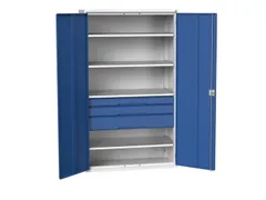 universele kast,HxBxD 2000x1300x550mm,4xStalen bodem,3lade(n)