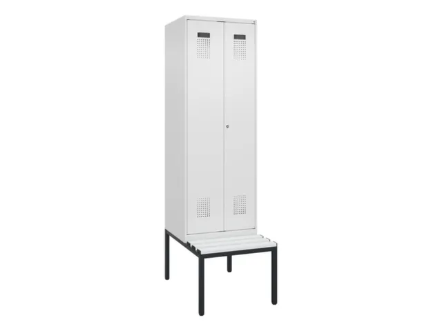locker met bank,voor scheiding van kleding,HxBxD 2120x600x815mm,2vak
