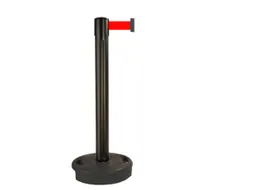 Afzetsysteem Paal Pvc HxØ 970x90mm Band Rood Paal Zwart Voet Zwart