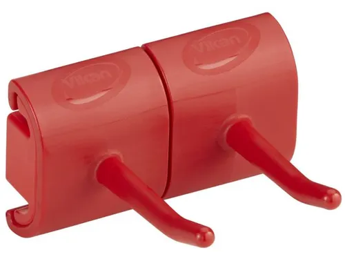 Vikan Hygiene Dubbele Haak voor Hi-Flex Wandhouder Rood