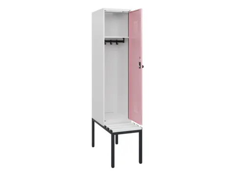 locker met bank,HxBxD 1950x400x815mm,1vak,vak B 400mm,draaigrendel