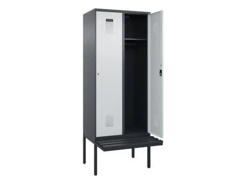 locker met bank,HxBxD 2120x800x815mm,2vak,vak B 400mm,cilinderslot