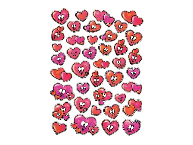 Sticker Etiket Herma 5371 Hartjes met ogen Stone 42 stuks