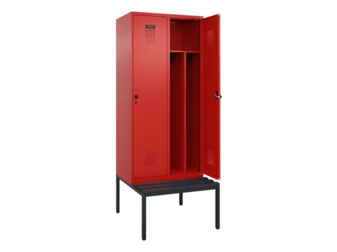 locker met bank,voor scheiding van kleding,HxBxD 2120x800x815mm,2vak