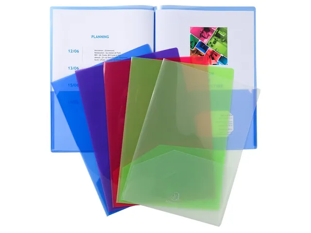 10 Tweezijdige Presentatiemappen Soepele Kaft Pp 20/100ste Assorti