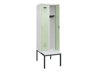 locker met bank,HxBxD 2120x600x815mm,2vak,vak B 300mm,cilinderslot - 1