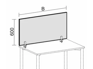Bureauwand H X B X D 600x2000x 27mm Blauw - 4
