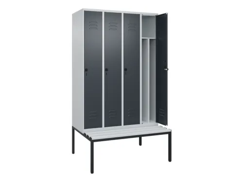 locker voor scheiding van kleding,HxBxD 2120x1200x815mm,4vak