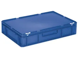 Euronorm Stapelkrat Pe Hxlxb 130X600X400Mm 23L Met Deksel Blauw