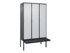 locker voor scheiding van kleding,HxBxD 2120x1200x815mm,3vak