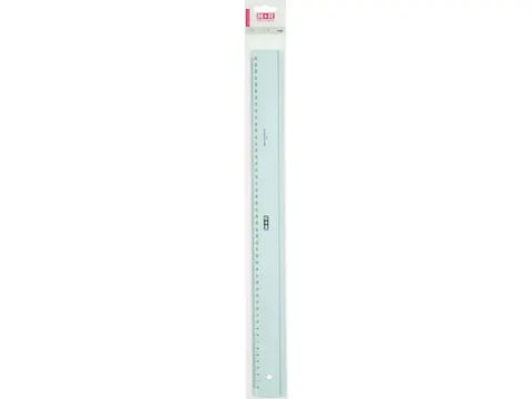 M+R plastic lineaal grijs-ophangetui 50 cm