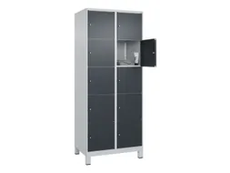 lockerkast,HxBxD 1950x800x500mm,2x5vakken,vak B 400mm,cil.-slot,voeten