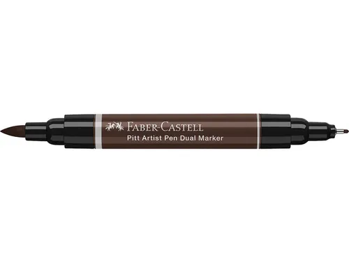 Tekenstift Faber-Castell Pitt Artist Pen duo marker 175 donker sepia
