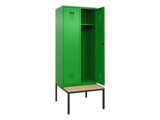 locker met bank,HxBxD 2120x800x815mm,2vak,vak B 400mm,cilinderslot