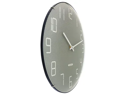 Wandklok Nextime dia 35cm bolvormig glas grijs kunststof Shade