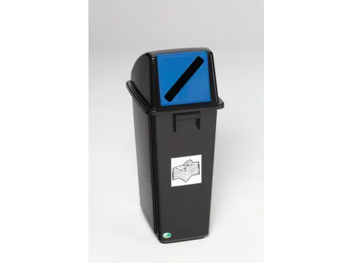 Afvalverzamelaar v. papier,1x58l,HxBxD 810x335x460mm,romp PP zwart