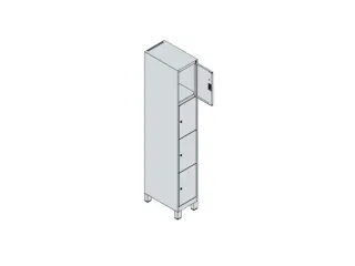 lockerkast,HxBxD 1950x300x500mm,1x4vakken,vak B 300mm,cil.-slot,voeten - 5