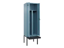 PBM-locker met bank,HxBxD 2120x600x815mm,2vak,vak B 300mm,draaigrendel