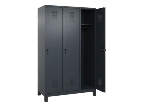 locker,HxBxD 1950x1200x500mm,3vak,vak B 400mm,draaigrendel,voeten