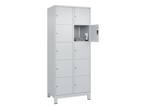 lockerkast,HxBxD 1950x800x500mm,2x5vakken,vak B 400mm,cil.-slot,voeten