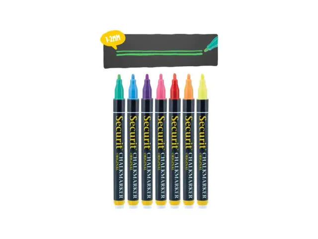 Krijtstift Securit Sma-100 Rond 1-2mm Assorti 7 Stuks
