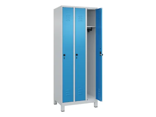 locker,HxBxD 1950x750x500mm,3vak,vak B 250mm,draaigrendel,voeten