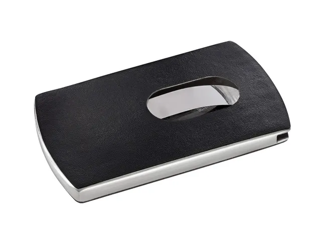 Visitekaartetui Sigel zwart lederlook "Snap" voor kaarten tot 91x57mm